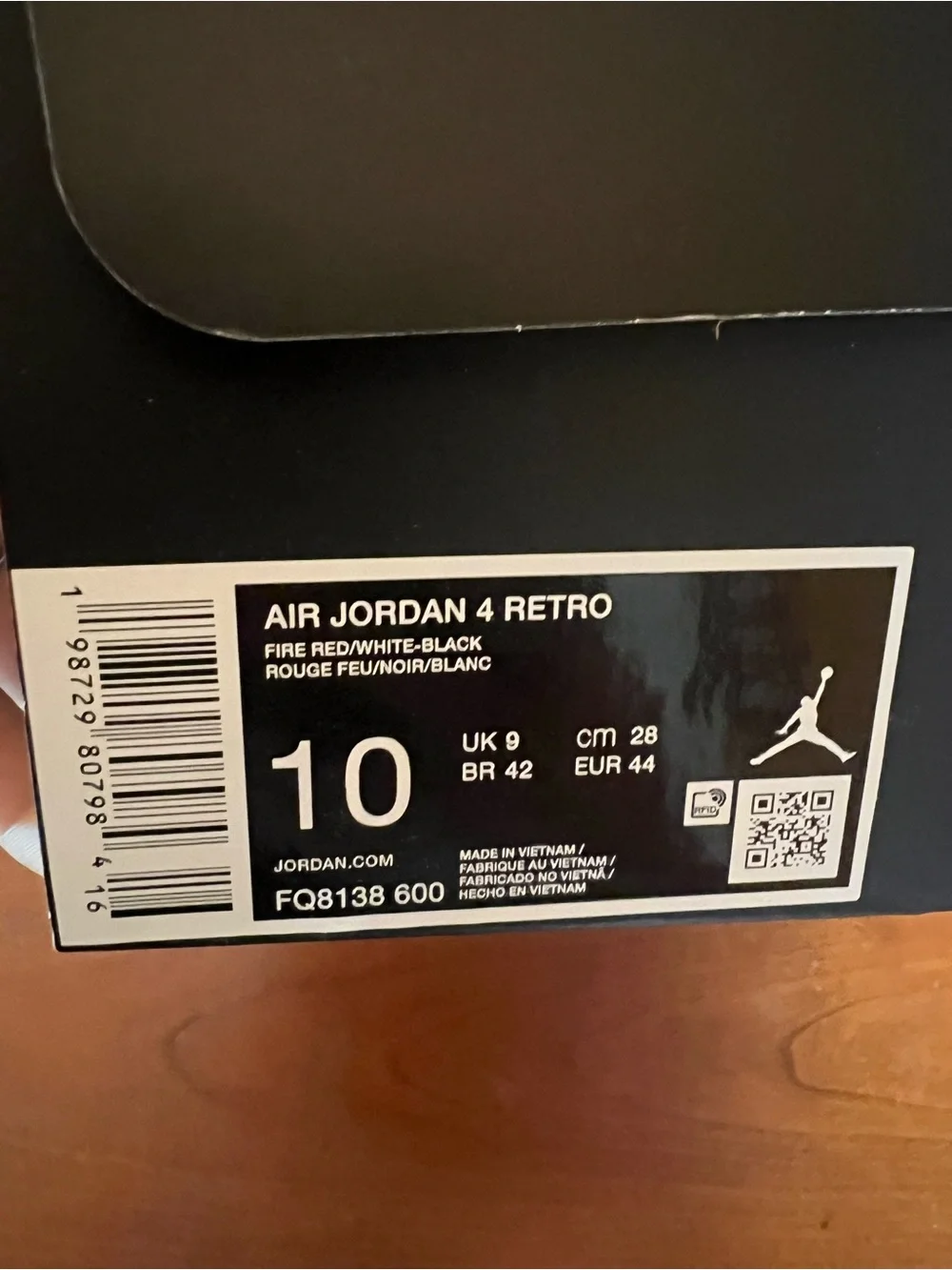 Jordan Air Jordan 4 Retro Box Label - Black